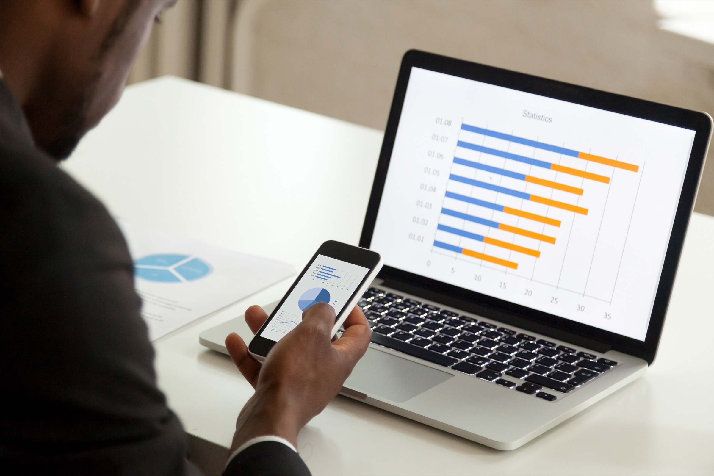 Financial information displayed on digital devices